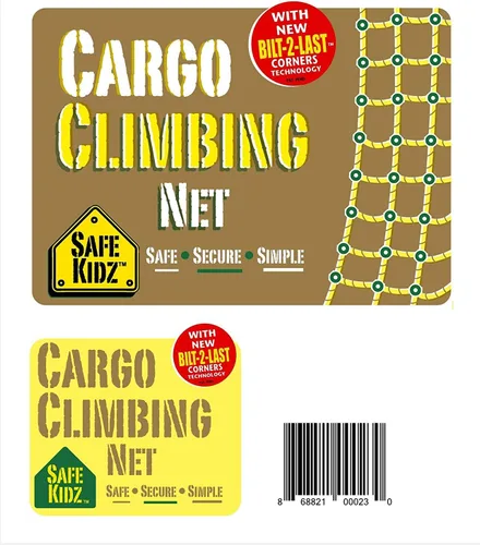 Miniatura 7 de Red de escalada de carga XL, escalera de cuerda 100% poliéster, 108 pulgadas de largo x 70 pulgadas de ancho + broca e instrucciones