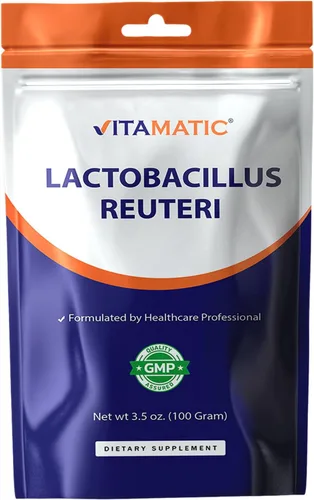 Vitamatic Polvo de probiótico de Lactobacillus Reuteri - Apoyo para la salud digestiva - 100 gramos (3.5 OZ) - 100 porciones