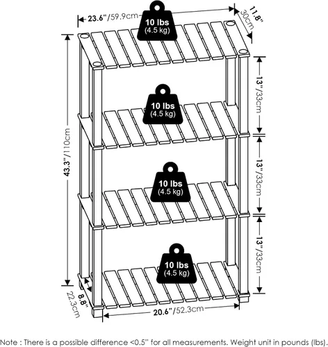 Miniatura 6 de Furinno Pangkor Turn-N-Tube - Estante de madera para plantas de interior y exterior de 4 niveles con postes cuadrados, color natural/negro