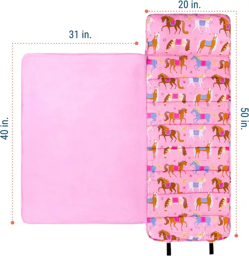 Miniatura 5 de Wildkin Alfombrilla para Siesta Infantil Original – Cómoda Alfombrilla para Dormir con Almohada, Ideal para Escuela y Viajes Caballos