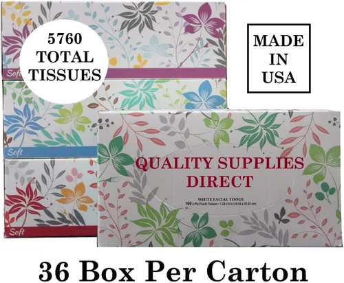 Miniatura 2 de Tejido facial de 2 capas, 5760 tejidos, 160 pañuelos por caja, 36 cajas por caja (tejido facial)