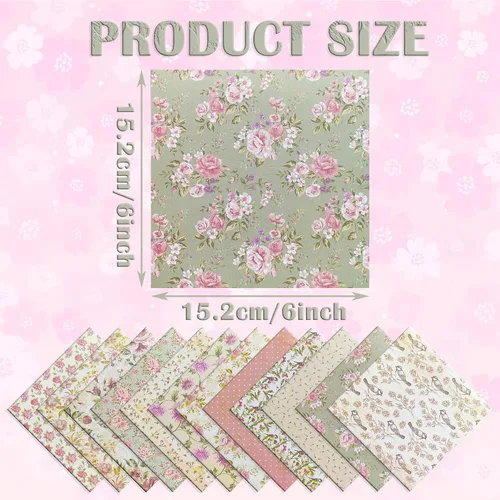 Miniatura 4 de 24 hojas de papel floral para álbumes de recortes, 6 x 6 pulgadas, bloc de papel de cartulina de decoupage, páginas de una sola cara