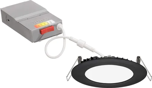 Juno Luces LED empotrables de 4 pulgadas, luz descendente de oblea redonda 5 en 1, temperatura de color blanco conmutable, 120 voltios, borde plano
