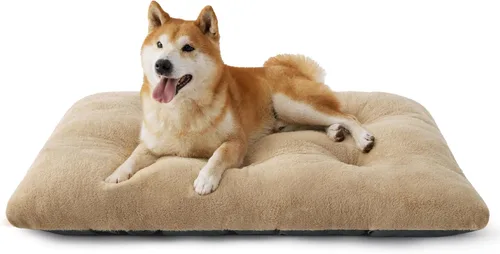 Miniatura 17 de Bedsure - Cama XXL lavable para perros para jaula, almohada gigante de felpa suave para mascotas, cojín para cama de perrera con base Gris