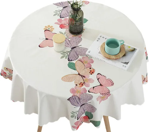 Miniatura 8 de Mantel redondo de vinilo para mesa de PVC de fácil limpieza, redondo, 40 pulgadas