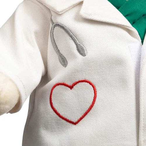 Miniatura 9 de HollyHOME Oso de Peluche Doctor Oso de Peluche en Batas y Bata Blanca Regalos para Médicos Estudiantes y Niños 16 Pulgadas, Crema