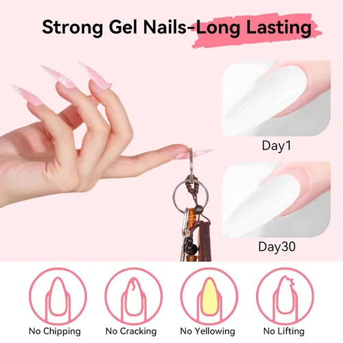 Miniatura 6 de Makartt - Gel de uñas de polietileno, 1.7 oz (50 ml), extensión para manicura francesa, constructor, fortalecedor, larga duración, fácil de usar