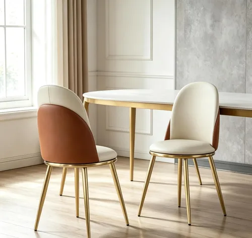 Miniatura 21 de Juego de 4 sillas de comedor, modernas patas de metal negro de cuero sintético para sala de estar, cocina, comedor