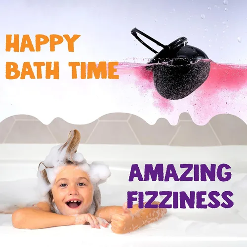 Miniatura 6 de JOYIN Bomba de baño con temática de caldero de bruja de Halloween con juguete esponjoso Mochi, 6 paquetes de bombas de baño de burbujas para niños