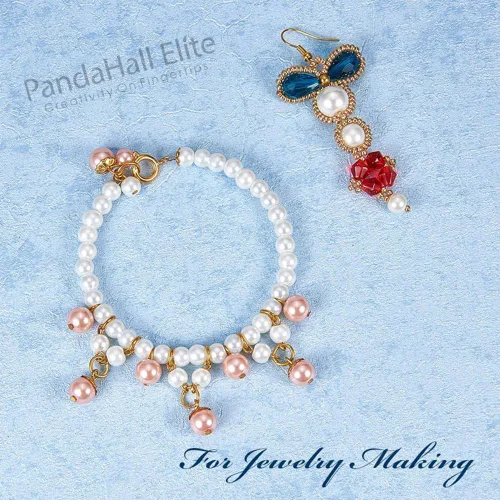 Miniatura 4 de PH PandaHall - Juego de cuentas redondas de cristal para hacer joyas, 10mm