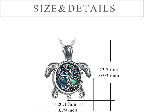 Miniatura 4 de YFN Collar de urna para cenizas con abulón de plata de ley tortuga marina búho perro flor de oto mariposa regalo de joyería para mujeres y niñas 182