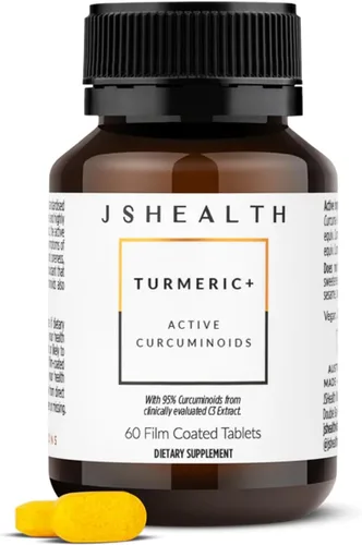 JSHealth Suplemento de curcumina de cúrcuma con complejo C3. 500 mg de curcuminoides para apoyo y bienestar articular. No necesita pimienta negra.