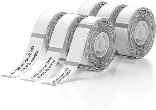 Cinta para etiquetar NIIMBOT D11, 6 rollos de papel de impresión de etiquetas de cable adaptado, cinta de etiquetado de oficina laminada estándar,