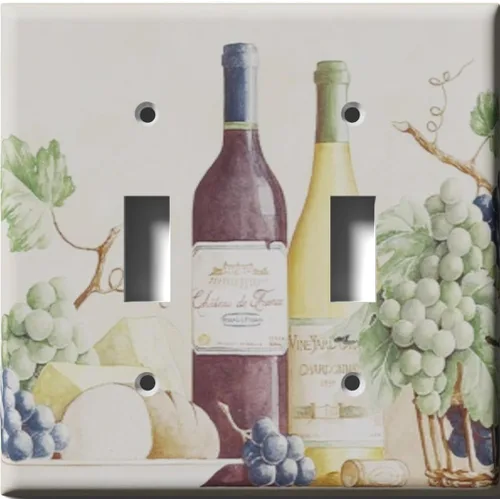 Miniatura 8 de Placa decorativa para salida - uvas y vino - Receptáculo doble dúplex