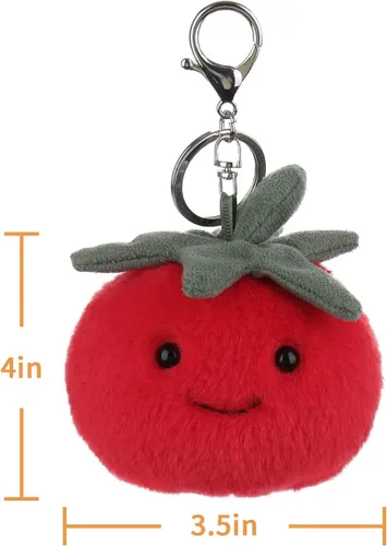 Miniatura 2 de Apricot Lamb Cute Toys - Llavero suave de peluche con tomate rojo y verduras para bolsa de niños, bolso, mochila y bolso