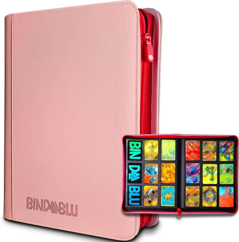 Carpeta con cremallera de 9 bolsillos para cartas coleccionables - Carpeta de 360 bolsillos de carga lateral para juegos coleccionables, deportes,
