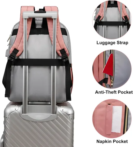 Miniatura 5 de YAMTION Mochila para Mujeres y Adolescentes, Mochila Escolar TSA Laptop Bookbag con USB para Estudiantes de Colegio y Universidad Negocios Oficina