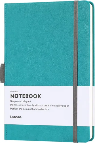 Miniatura 12 de Lemome Cuaderno Clásico Grueso con Presilla para Bolígrafo - Cuaderno de Escritura A5 Rayado Universitario de Tapa Dura con Bolsillo + Separadores