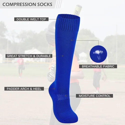 Miniatura 2 de American Trends Calcetines de sóftbol para niñas y adultos, calcetines de béisbol y sóftbol, calcetines deportivos con puntadas, para niñas jóvenes
