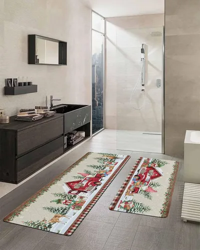 Miniatura 2 de Tapete de baño con diseño de muñeco de nieve para bañera, antideslizante, de secado rápido y absorbente, de tierra de diatomeas, fregadero