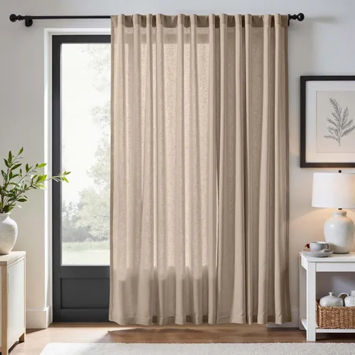Miniatura 20 de JINCHAN Cortinas de lino de 108 pulgadas de largo, juego de 2 paneles, cortinas de ventana para sala de estar y dormitorio, cortinas