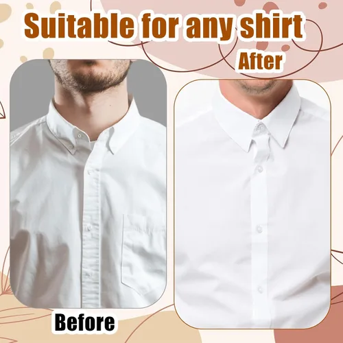 Miniatura 5 de 100 piezas de estancias de cuello para polo, cuello sin curvatura, collares de camisa de PVC, moldeador antipandeo para camisas de vestir de hombre
