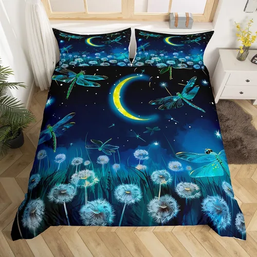 Miniatura 20 de Erosebridal Regalos de libélula para mujeres, funda de edredón de diente de león, mariposa y libélulas, juego de ropa de cama para mujeres y niñas