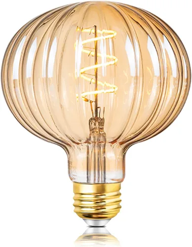 SD LUX Bombillas LED vintage de gran tamaño de 5 W, base media E26, bombilla Edison gigante enorme, bombillas decorativas ámbar grandes, regulables
