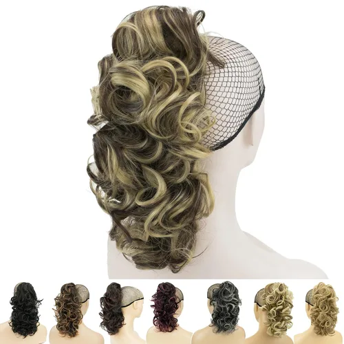 Miniatura 5 de IMISSU Extensiones de cabello rizado desordenado, cola de caballo con clip de cola de caballo (rubio playa)