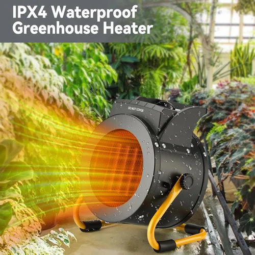 Miniatura 6 de Calentador de invernadero con termostato, calentadores para exteriores para patio, 3 modos para calentamiento rápido de cerámica PTC, protección