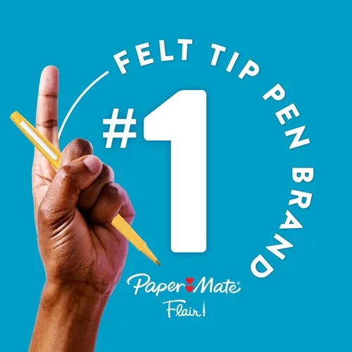 Miniatura 5 de Paper Mate® Flair Bolígrafos de punta de fieltro, punta media (0.028 in), colores surtidos, 12 unidades, edición de 250 aniversario de EE. UU