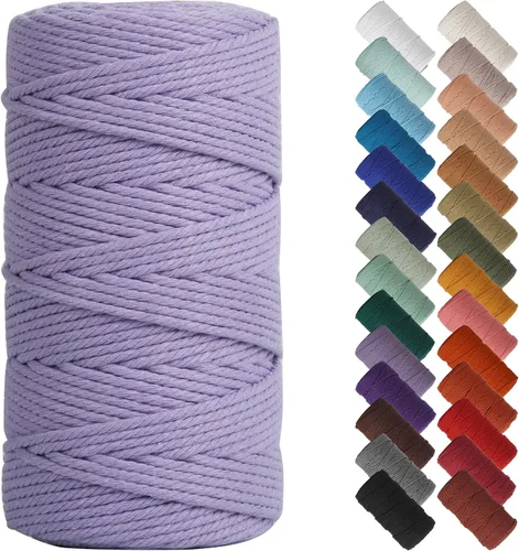 Miniatura 33 de NOANTA - Cuerda de macramé color beige natural, 1/8 pulgadas (3 mm) x 109 yardas (100 metros), cuerda de algodón colorido para colgar en la pared