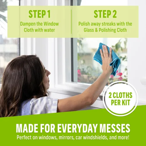 Miniatura 3 de E-Cloth Kit de paño de limpieza de microfibra para ventanas, espejos, automóviles, lentes, lentes y más, limpieza sin rayas, lavable a máquina