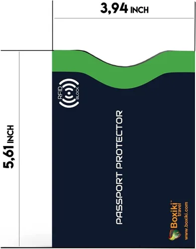 Miniatura 4 de Boxiki Travel - Fundas de bloqueo RFID con código de color para evitar robos de identidad y sobres de bloqueo RFID (azul marino)