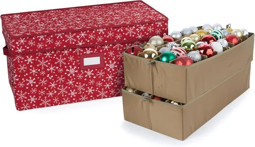 Miniatura 12 de Covermates Keepsakes – Caja de almacenamiento ajustable de 72 piezas – Capacidad para adornos de 4 pulgadas – Resistente – Asas – apilables