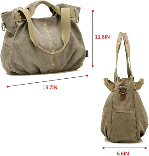 Miniatura 2 de Mily Bolso de mano de lona para mujer Hobo bolso de mano casual cremallera