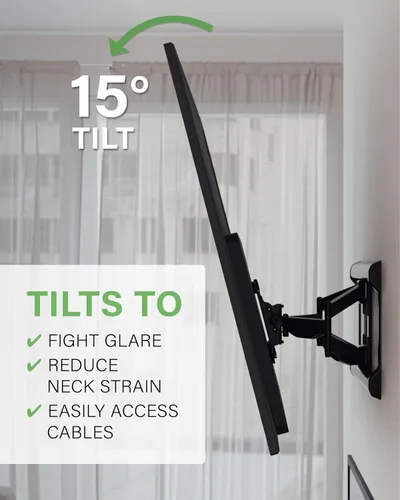 Miniatura 5 de SANUS Soporte de pared de TV de movimiento completo para televisores de hasta 90" - Diseño premium que se extiende 24" con giro y inclinación