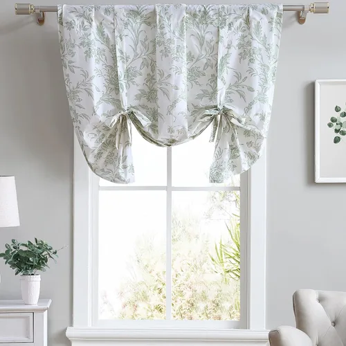 Miniatura 14 de Laura Ashley - Cenefa superior de algodón, elegante y ligero tratamiento de ventana para decoración del hogar (amarillo Cassidy, 50 x 25 pulgadas)