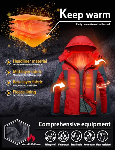 Miniatura 5 de GEMYSE Men's Mountain Waterproof Ski Snow Jacket Winter Windproof Rain Jacket