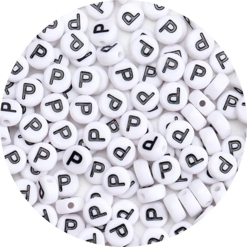 Miniatura 23 de 100 cuentas de letras – Cuentas redondas blancas del alfabeto acrílico de 0.16 x 0.27 pulgadas para hacer joyas, pulseras, collares y llaveros