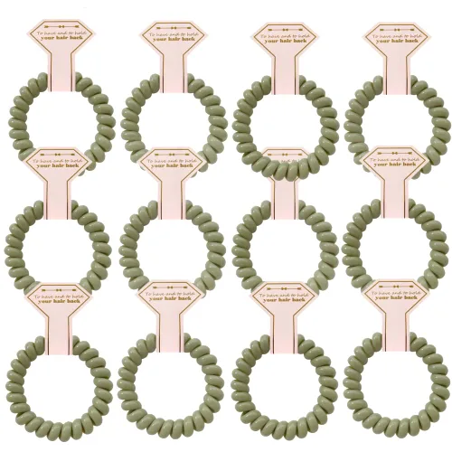 Miniatura 12 de Lazos para el cabello, 12 bobinas en espiral para despedida de soltera, regalo de dama de honor para novia, boda, mujeres, fiestas, invitados, Negro