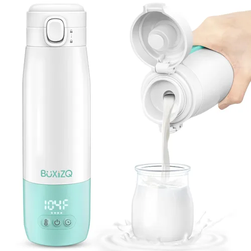 Calentador de botellas portátil para viajes, calentador de leche portátil para bebé, calentador de cerámica de 12 onzas, carga rápida y calentador
