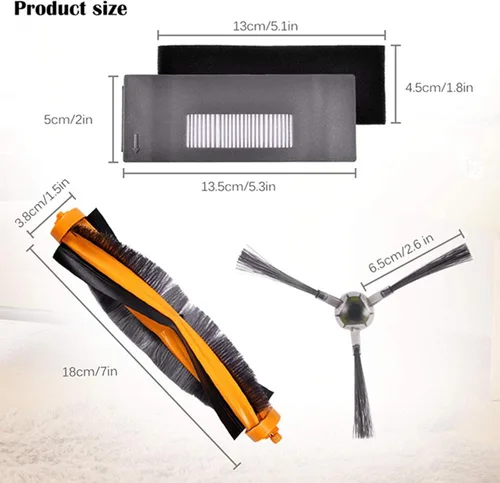Miniatura 3 de Kit de filtro y cepillo de repuesto para ECOVACS DEEBOT 900 901 Aspiradora robótica Accesorios Piezas