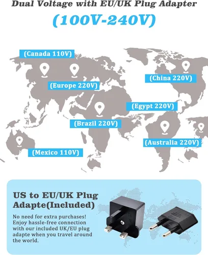 Miniatura 3 de Mini rizador para viajes, 110 ~ 240 V de doble voltaje con adaptador de enchufe europeo, rizador pequeño para cabello corto, rizadores pequeños