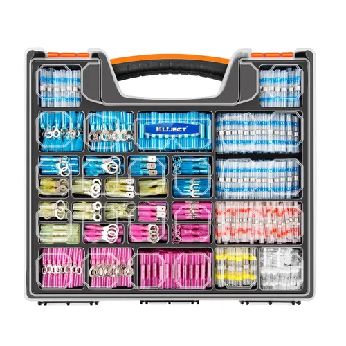 Miniatura 12 de Kuject Kit de 320 conectores de alambre termorretráctil, terminales eléctricos a prueba de agua, conectores de pala aislados para camiones marinos