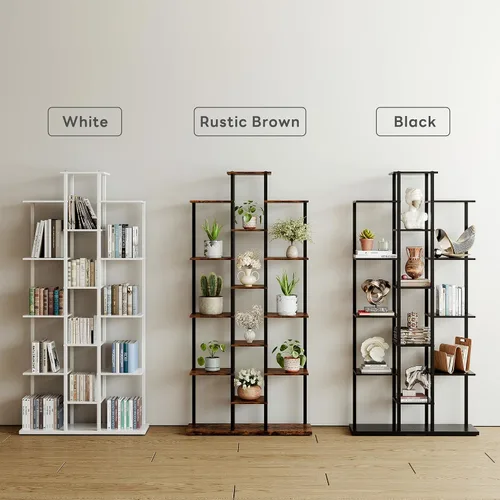 Miniatura 4 de DGSANDGO Estantería de 5 niveles para espacios pequeños, resistente y compacta para sala de estudio/dormitorio, estante de almacenamiento de madera