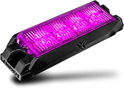 Miniatura 64 de LAMPHUS NanoFlare - Luz de advertencia estroboscópica de 5 pulgadas y 6 W, color blanco ámbar, luz de advertencia estroboscópica para parrilla