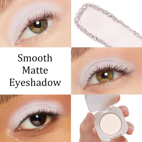 Miniatura 3 de Sombra de ojos mate individual, Sombra de ojos blanco hueso, Polvo ligero ultrafino, Sombra de ojos con base de imprimación iluminadora, Alto