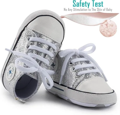 Miniatura 3 de Zapatos de lona para bebés recién nacidos, suela suave, para los primeros pasos, zapatos planos para niños pequeños, zapatos de mezclilla unisex