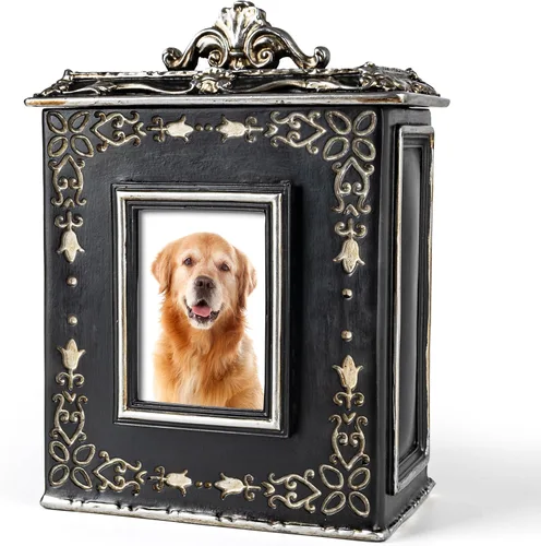 Miniatura 7 de AELS Urna de mascotas caja de memoria para recuerdos con ranura para fotos, urnas conmemorativas para perros para cenizas, urnas de cremación